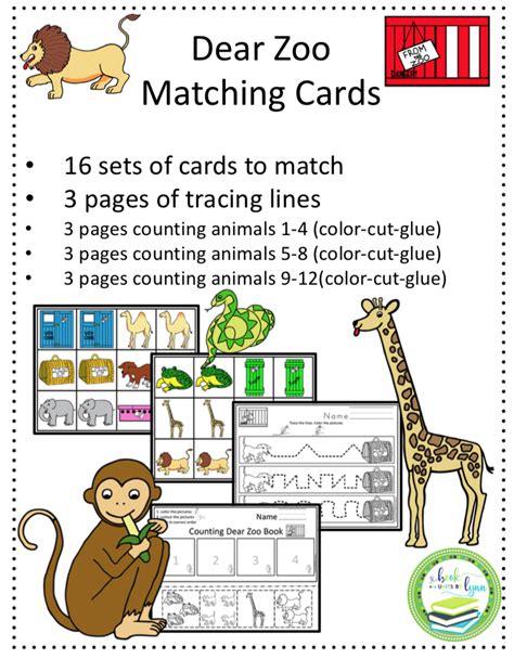 Dear Zoo Matching Counting And Fine Motor ~ Book Units By Lynn