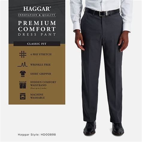 men s haggar® premium comfort expandable waist classic fit stretch flat front dress pants