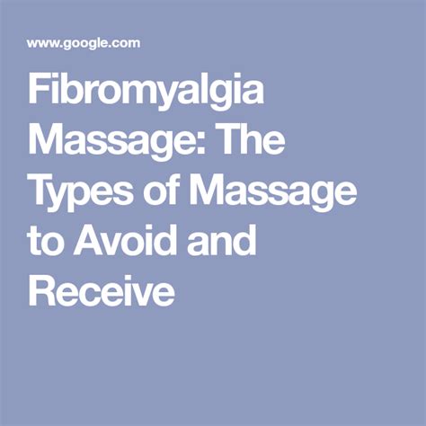 Fibromyalgia Massage The Types Of Massage To Avoid And Receive