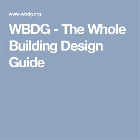 Wbdg The Whole Building Design Guide Design Guide Building Design