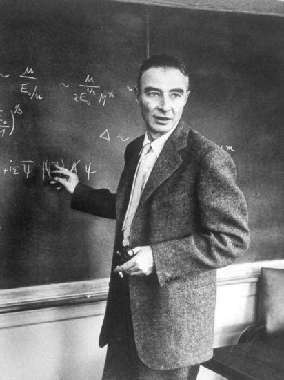 J Robert Oppenheimer Working Out Physics Equations On The Blackboard