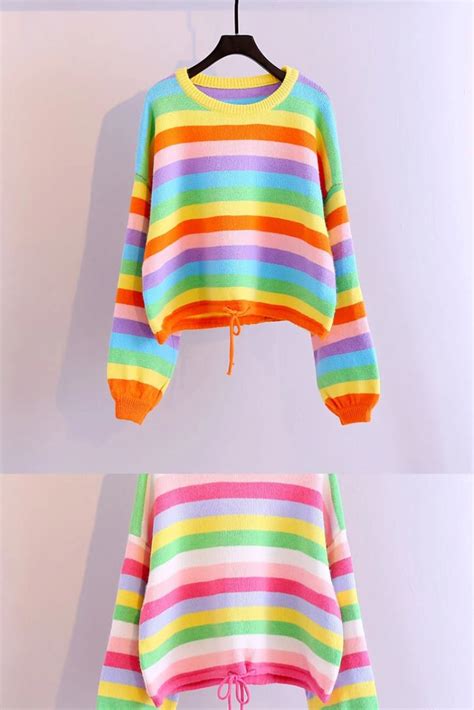 Rainbow Striped Sweater 𝑬𝒏𝒕𝒆𝒓 𝒎𝒚 𝑪𝑶𝑫𝑬 Kinodabbles 𝒂𝒕 𝒄𝒉𝒆𝒄𝒌𝒐𝒖𝒕 𝒕𝒐