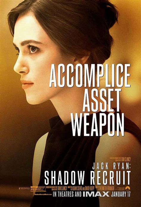 Keira Knightley Gets A Jack Ryan Shadow Recruit Poster Big Gay Picture Show