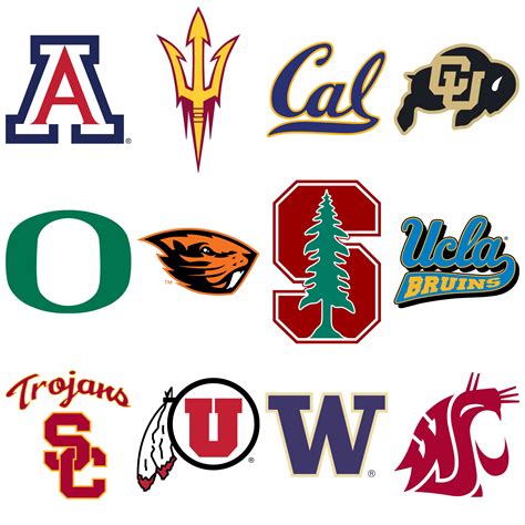 Many Different College Sports Logos Are Shown In This Image With The