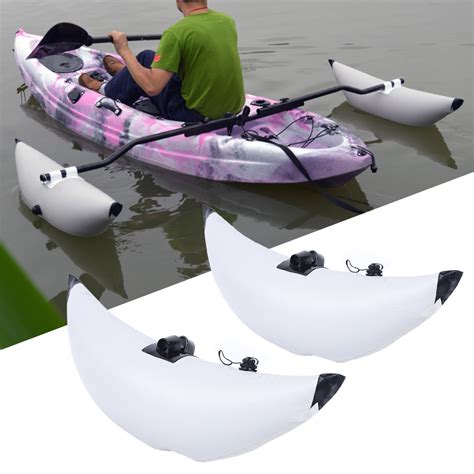 2 White Pvc Kayak Canoe Boat Fishing Outrigger Stabilizer And Ama Kit Ebay