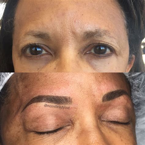 Amazing Brow Transformation African American Client Had Sparse Brows
