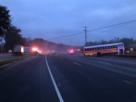 3 injured in Chesterfield school bus crash involving tractor-trailer