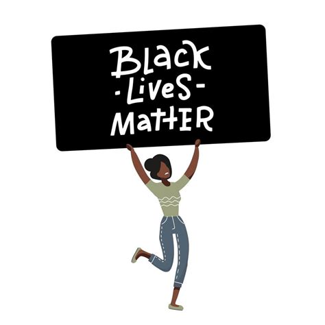 American Black Girl Protester Character Justice For Black People