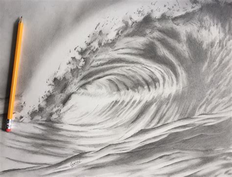 How To Draw Calm Waves With Pencil Baker Quirded