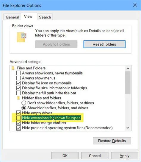 5 Ways To Showhide File Extensions In Windows 10