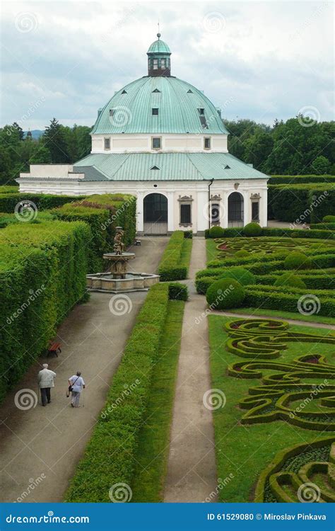 Flower Garden Of Castle In Kromeriz Czech Republic Editorial Image