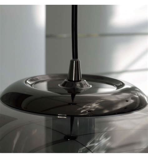 Brass holder with 1m adjustable farbic cord. Black Smoked Pendant Light | Buy Smoked Glass Light - Echoes