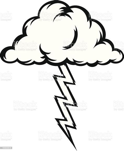 Comicstyle Lightning Strike Stock Vector Art And More Images Of Black And