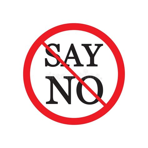 Say No Sign For Poster And Sticker Vector Concept Stock Vector