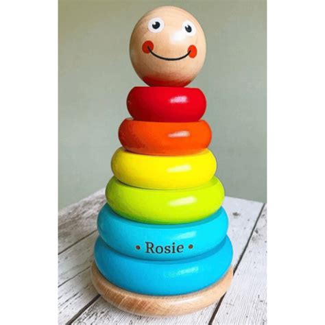 Personalised Rainbow Stacker The Honey Pot Workshop