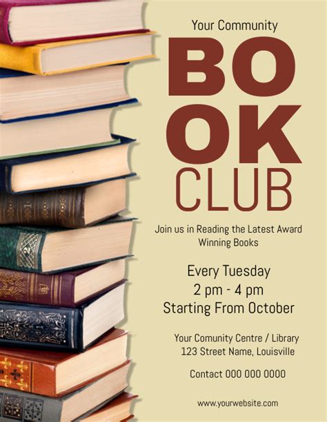 Book Club Flyer Template Postermywall