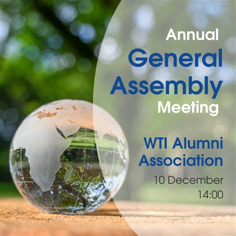 Tomorrow Annual General Assembly Meeting Of The Wti Alumni Association