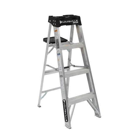 Louisville Ladder 4 Ft Aluminum Step Ladder With 300 Lbs Load