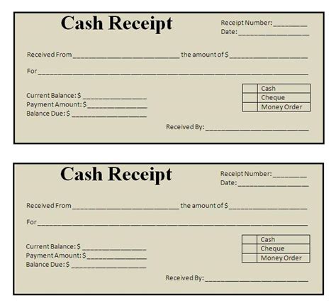 Receipt Sample Free Word S Templates