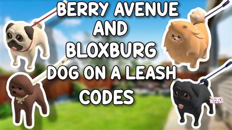 Dog On A Leash Codes For Berry Avenue Bloxburg And All Roblox Games