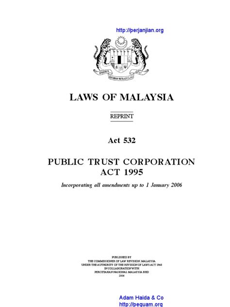Provided that no member of a committee or corporation shall be deemed to be a mutawalli unless such member is (a) the acquisition shall not be in contravention of the places of public worship (special provisions) act. Act 532 Public Trust Corporation Act 1995 | Trust Law ...