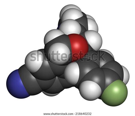 Citalopram Anti Depressant Drug Molecule Atoms Represented Stock