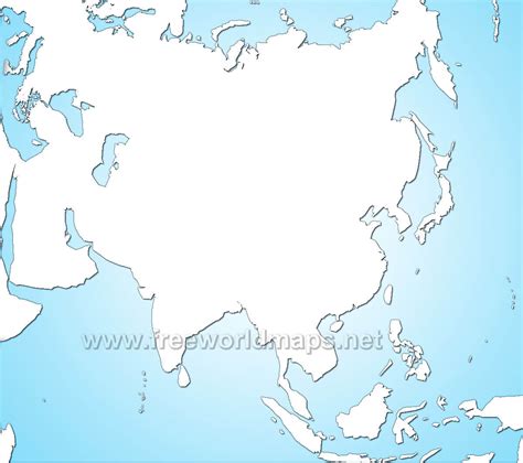 Blank Map Of Asia No Borders