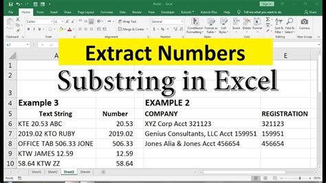 How To Extract Numbers From A Cell In Excel Youtube