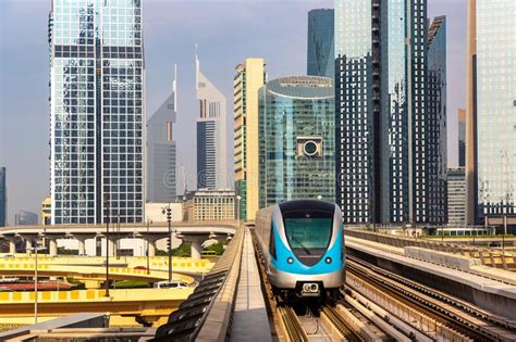 Metro Railway In Dubai Stock Image Image Of Decor Skyline 229520735