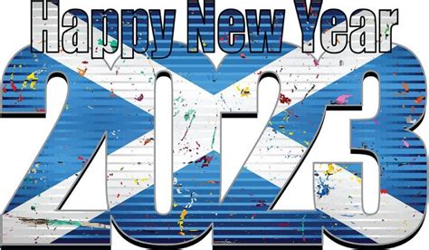 Happy New Year 2023 With Scotland Flag Inside Sticker By Silverwolf1998