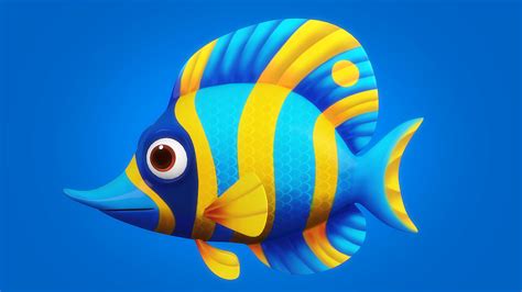Cartoon Fish13 Rigged Animated 3d Model Animated Rigged Cgtrader