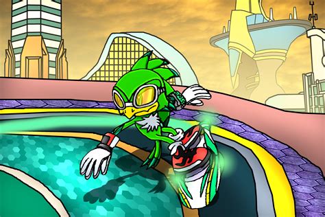 Sonic Artwork Jet The Hawk Racing At Megalo Station Sonic Riders Zero Gravity R