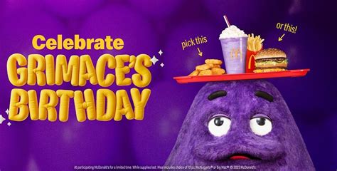 Mcdonalds Purple Milkshake Celebrates Grimaces 52nd Birthday