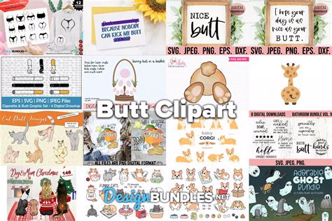 butt clipart design bundles