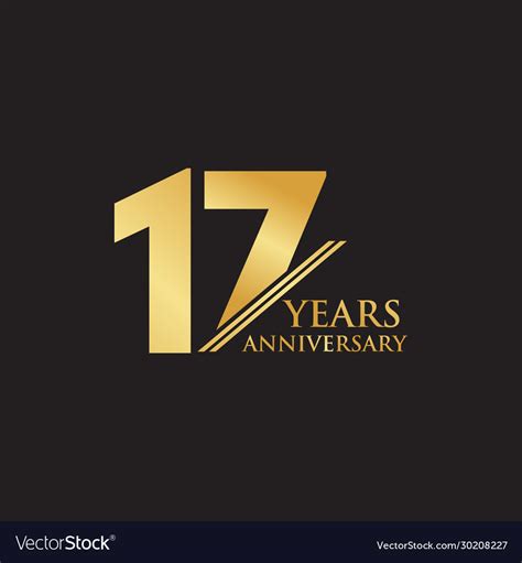17th Year Anniversary Logo Design Royalty Free Vector Image
