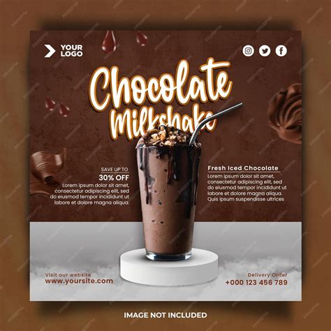 Premium Psd Chocolate Milkshake Menu Instagram Post Template