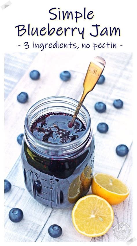 Simple Blueberry Jam 3 Ingredients No Added Pectin Pectin Recipes