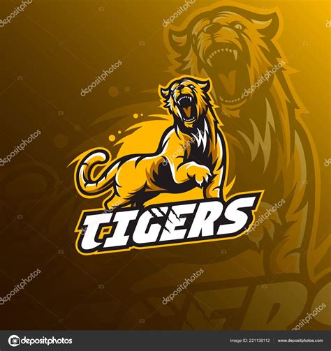 Tiger Mascot Logo Vector Illustration Stock Vector By