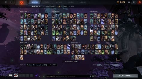 Custom Hero Grid Sorted By Positions The Hero Was Most Played As At The International 2019 R