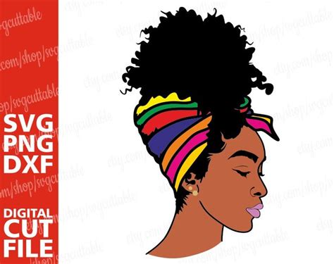 Afro Woman With Band Svg Layered Black Woman Svg Afro Girl Etsy