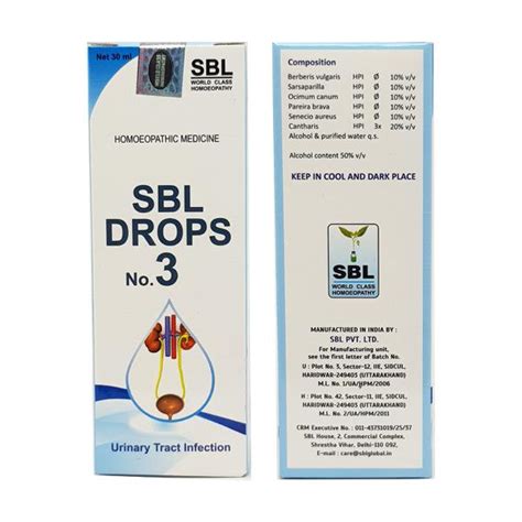 Buy Sbl Drops No3 For Urinary Tract Infection 30 Ml Online At Best