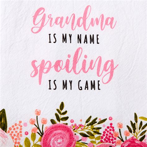 Grandma Spoiling Floral Hand Towel White Claires Us