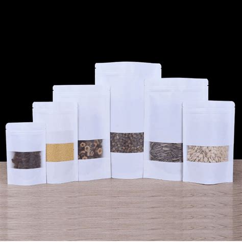 2021 White Stand Up Plastic Kraft Paper Zip Lock Reclosable Package