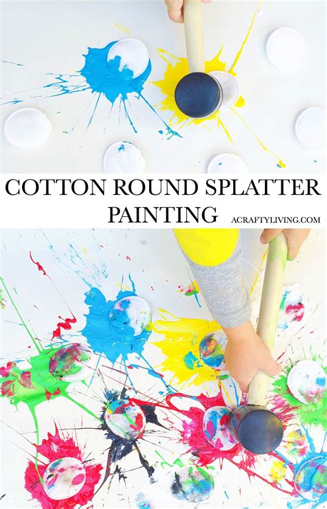 Cotton Round Splatter Painting Art For Kids Preschool Art Toddler Art