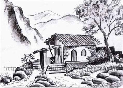 First Landscape Drawing Landscape Pencil Drawings Nature Sketches
