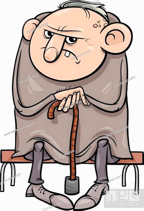 Grumpy Old Man Cartoon Illustration Stock Vector Vector And Low