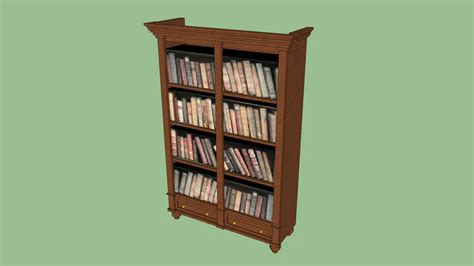 Antique Bookshelf With Books And Drawers 3d Warehouse