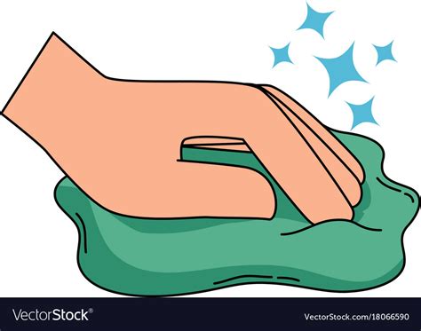 Hand Wiping With Cloth Royalty Free Vector Image