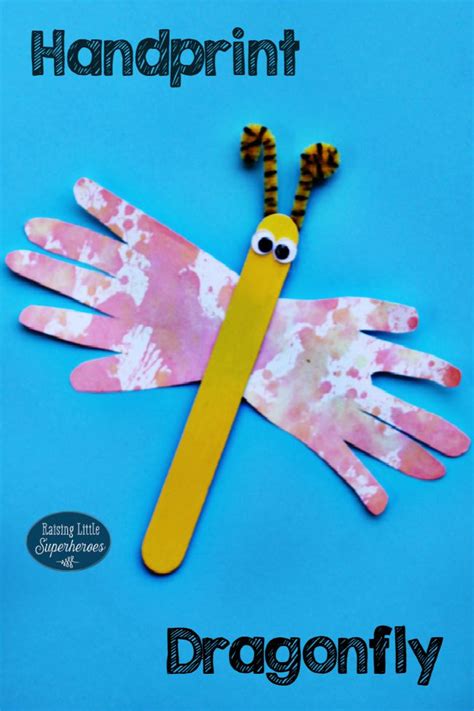 Handprint Dragonfly Craft Raising Little Superheroes