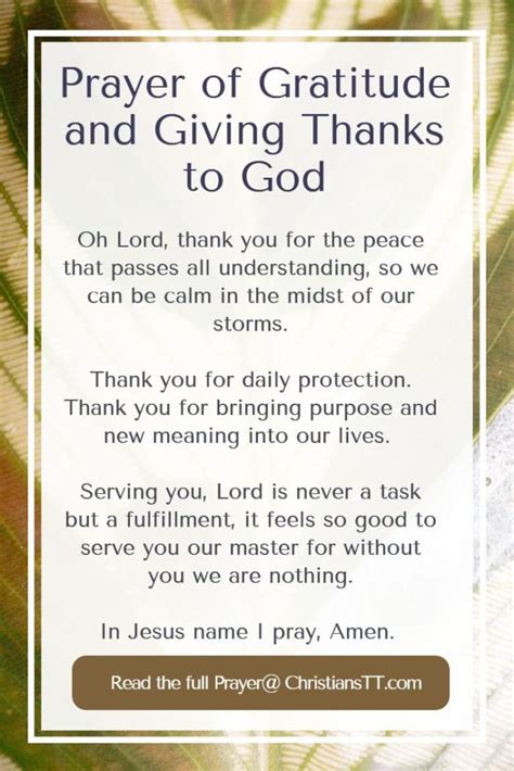 Prayer Of Gratitude And Giving Thanks To God Christianstt